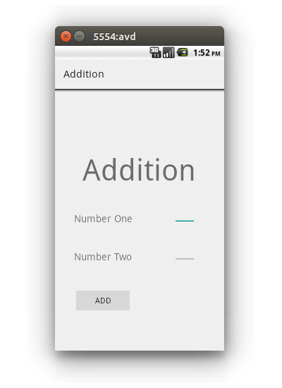 A Simple Android Application for Adding Two Number