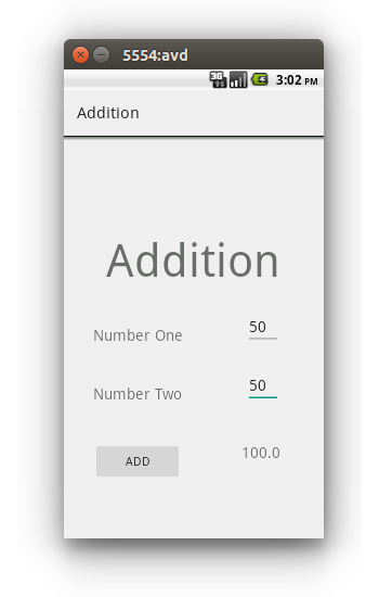 A Simple Android Application for Adding Two Number