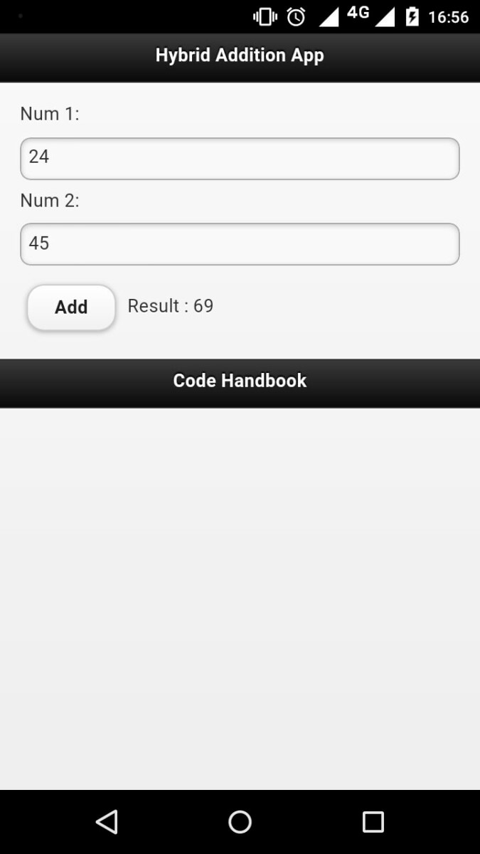 How to Create Hybrid Mobile App For Adding Two Numbers